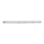 GLOBOSTAR® VIGAS 90615 Γραμμικό Βιομηχανικό Φωτιστικό Σκαφάκι Tri-Proof με Μεταλλικά Clips για 2 x Λάμπες T8 G13 150cm Τύπου Φθορίου LED Τροφοδοσίας Ενός Άκρου 120° AC 220-240V Αδιάβροχο IP65 - Γκρι με Διάφανο Κάλυμμα Πλαστικό PC - Μ156 x Π12 x Υ9cm - Image 3