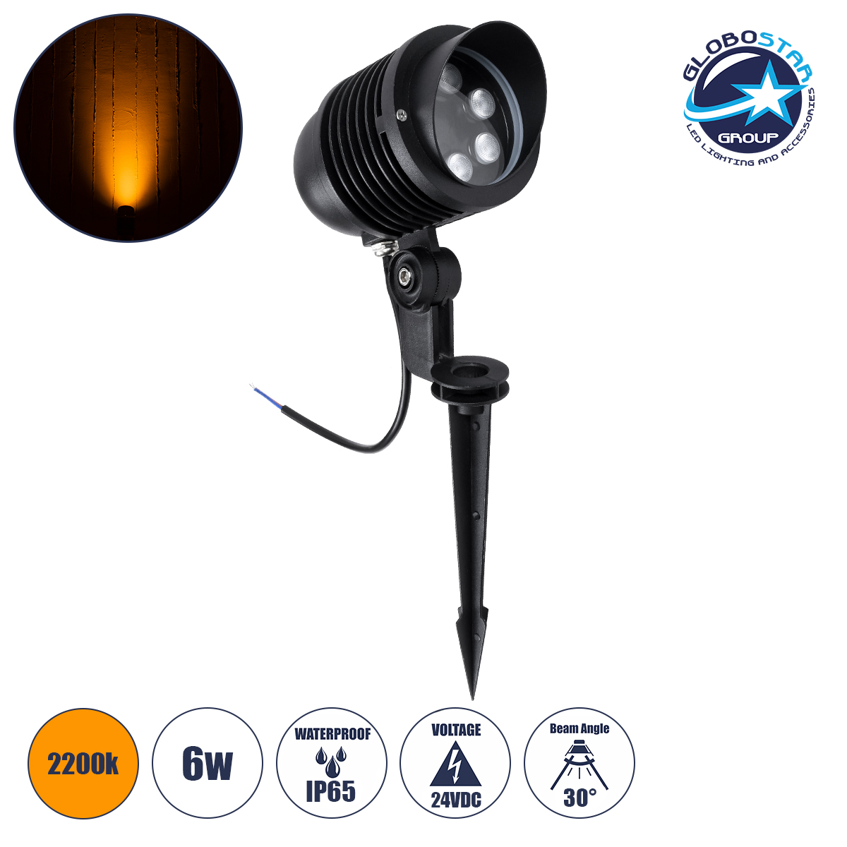 90650_1 GloboStar® TREELIGHT-LINA 90650 Σποτ Φωτισμού Ειδικό για Φυτά - Δέντρα με Βάση Κήπου / Καρφωτό LED 6W 630lm 30° DC 24V Αδιάβροχο IP65 Μ10.5 x Π18 x Υ40cm Αρχιτεκτονικό Πορτοκαλί 2200K - Γκρι Ανθρακί - 3 Years Warranty - Image 1