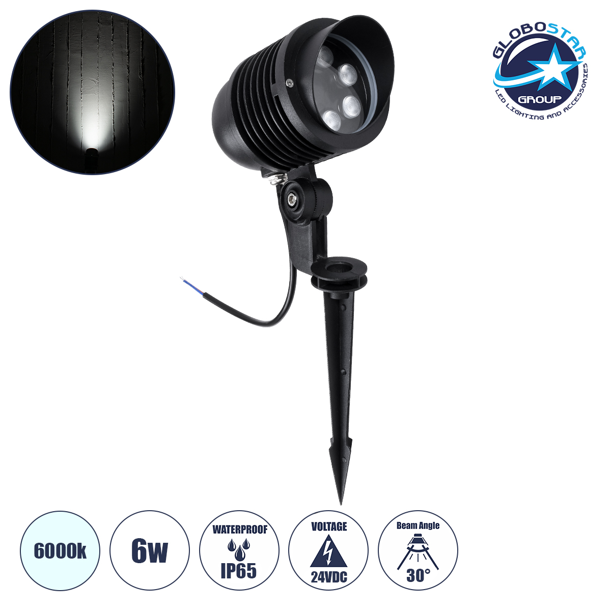 90653_1 GloboStar® TREELIGHT-LINA 90653 Σποτ Φωτισμού Ειδικό για Φυτά - Δέντρα με Βάση Κήπου / Καρφωτό LED 6W 720lm 30° DC 24V Αδιάβροχο IP65 Μ10.5 x Π18 x Υ40cm Ψυχρό Λευκό 6000K - Γκρι Ανθρακί - 3 Years Warranty - Image 1