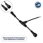 GLOBOSTAR® WWCONNECTOR 90707 5 Pin Σύνδεσμος Τροφοδοσίας I για Wall Washers & Προβολείς με Είσοδο 1 x Αρσενικό Βύσμα & Έξοδο 1 x Θηλυκό Βύσμα Αδιάβροχο IP65 - Μαύρο - Μ25.5 x Π17 x Υ2cm
