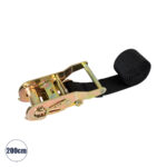 GLOBOSTAR® 90480 Ιμάντας με Καστάνια για Τοποθέτηση Φωτιστικών Σποτ σε κορμό Φυτών & Δέντρων - Μαύρο & Χρυσό - Μ200 x Π7.5 x Υ5cm - Image 2