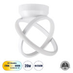 GLOBOSTAR® AMELIA 61053 Μοντέρνο Φωτιστικό Οροφής LED 20W 2400lm 300° AC 220-240V IP20 Ρυθμιζόμενο Λευκό CCT με On/Off 2700K/4500K/6000K - Lumileds SMD Chip - Λευκό Ματ - Μ24.5 x Π16 x Υ25cm - 3 Χρόνια Εγγύηση - Image 2