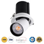 GLOBOSTAR® VIRGO-B 60311 Χωνευτό Κινούμενο Downlight Σποτ LED 20W 2500lm 36° AC 220-240V IP20 Θερμό Λευκό 2700K - Bridgelux COB Chip & TÜV SÜD Driver - Λευκό & Μαύρο Ματ - Μ13.5 x Π13.5 x Υ14cm / Q11.5cm - 5 Χρόνια Εγγύηση - Image 2