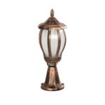 GloboStar® VERDI 203-0235 Vintage Επιδαπέδιο Φωτιστικό Φαναράκι Μονόφωτο 1 x E27 IP44 Χάλκινο & Διάφανο Πλαστικό - Μ18 x Π18 x Υ46cm - Image 2