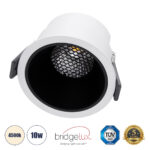 GLOBOSTAR® PLUTO-M 60252 Χωνευτό Downlight Σποτ με Honeycomb Anti Glare Reflector LED 10W 1300lm 38° AC 220-240V IP20 Φυσικό Λευκό 4500K - Bridgelux COB Chip & TÜV SÜD Driver - Λευκό & Μαύρο Ματ - Μ8.4 x Π8.4 x Υ5.9cm / Q7.5cm - 5 Χρόνια Εγγύηση - Image 2