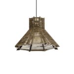 GLOBOSTAR® JUTTI 205-0051 Boho Κρεμαστό Φωτιστικό Οροφής με Ντουί 1 x E27 AC 220-240V IP20 - Καφέ- M40 x Π40 x Υ26cm - Image 2