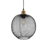 GLOBOSTAR® WIRE 201-0019 Μοντέρνο Κρεμαστό Φωτιστικό Οροφής με Ντουί 1 x E27 AC 220-240V IP20 - Μαύρο & Χρυσό - Μ25 x Π25 x Υ32cm - Image 2