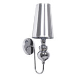 GLOBOSTAR® LAURA 01498 Μοντέρνο Φωτιστικό Τοίχου - Απλίκα με Ντουί 1 x E27 AC 220-240V IP20 - Ασημί - Μ21 x Π15 x Y48cm - Image 2