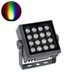 GLOBOSTAR® FLOODTINY 90370 Προβολέας Σποτ Wall Washer LED 27W 2295lm 3° DC 24V Αδιάβροχο IP65 Πολύχρωμο RGBW Dimmable DMX512 - Bridgelux SMD Chip - Γκρι Ανθρακί - Μ13.8 x Π16.4 x Υ7cm - 3 Χρόνια Εγγύηση - Image 2