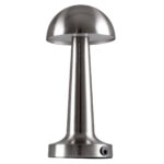 GloboStar® COCO 76510 Επαναφορτιζόμενο Επιτραπέζιο Φωτιστικό Πορτατίφ LED 1.5W 105lm 120° DC 5V IP44 Θερμό Λευκό 2700K Dimmable Ασημί Αλουμίνιο - Μ10 x Π10 x Υ22cm - 2 Xρόνια Εγγύηση - Image 2