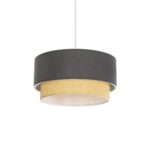 GLOBOSTAR® BIGGIE 204-0095 Μοντέρνο Κρεμαστό Φωτιστικό Οροφής με Ντουί 1 x E27 AC 220-240V IP20 - Γκρι & Μπεζ - Μ30 x Π30 x Υ17cm - Image 2