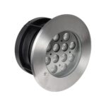 GLOBOSTAR® UNDERWATERTUNI 90420 Υποβρύχιο Χωνευτό Σποτ για Σιντριβάνια/Πισίνες LED 12W 1080lm 30° DC 24V Αδιάβροχο IP68 Θερμό Λευκό 2700K Dimmable - Bridgelux SMD Chip - Ανοξείδωτο Ατσάλι SS304 - Μ18 x Π18 x Υ11cm / Q17.5cm - 3 Χρόνια Εγγύηση