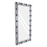 GloboStar® MAKEUP MIRROR-160x80-6 Μοντέρνος Καθρέπτης Μακιγιάζ με Πλαίσιο Φυσικού Ξύλου με Διακόπτη On/Off 20 x E27 AC220-240V - Μ80 x Π7 x Υ160cm - Γκρι Ανθρακί - Image 2