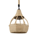 GLOBOSTAR® KUBRIC 01605 Boho Κρεμαστό Φωτιστικό Οροφής με Ντουί 1 x E27 AC 220-240V IP20 - Μπεζ - Μ30 x Π30 x Y40cm - Image 2
