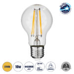 GLOBOSTAR® GLOBE 99008 Λάμπα E27 A60 LED 10W 1000lm 360° AC 220-240V IP20 Θερμό Λευκό 2700K Dimmable - Long Filament Chip - Διάφανο - Μ6 x Π6 x Υ10.5cm - 3 Χρόνια Εγγύηση