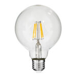 GLOBOSTAR® BUBBLE 99009 Λάμπα E27 G95 LED 4W 400lm 360° AC 220-240V IP20 Θερμό Λευκό 2700K - Long Filament Chip - Διάφανο - Μ9.5 x Π9.5 x Υ13.7cm - 3 Χρόνια Εγγύηση - Image 2