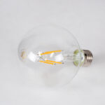 GLOBOSTAR® BUBBLE 99009 Λάμπα E27 G95 LED 4W 400lm 360° AC 220-240V IP20 Θερμό Λευκό 2700K - Long Filament Chip - Διάφανο - Μ9.5 x Π9.5 x Υ13.7cm - 3 Χρόνια Εγγύηση - Image 3