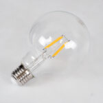 GLOBOSTAR® BUBBLE 99009 Λάμπα E27 G95 LED 4W 400lm 360° AC 220-240V IP20 Θερμό Λευκό 2700K - Long Filament Chip - Διάφανο - Μ9.5 x Π9.5 x Υ13.7cm - 3 Χρόνια Εγγύηση - Image 4