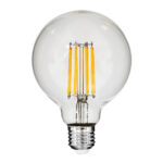 GLOBOSTAR® BUBBLE 99011 Λάμπα E27 G95 LED 12W 1200lm 360° AC 220-240V IP20 Θερμό Λευκό 2700K Dimmable - Long Filament Chip - Διάφανο - Μ9.5 x Π9.5 x Υ13.7cm - 3 Χρόνια Εγγύηση - Image 2