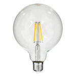 GLOBOSTAR® BUBBLE 99013 Λάμπα E27 G125 LED 8W 800lm 360° AC 220-240V IP20 Θερμό Λευκό 2700K Dimmable - Long Filament Chip - Διάφανο - Μ12.5 x Π12.5 x Υ18cm - 3 Χρόνια Εγγύηση - Image 2