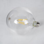 GLOBOSTAR® BUBBLE 99013 Λάμπα E27 G125 LED 8W 800lm 360° AC 220-240V IP20 Θερμό Λευκό 2700K Dimmable - Long Filament Chip - Διάφανο - Μ12.5 x Π12.5 x Υ18cm - 3 Χρόνια Εγγύηση - Image 3