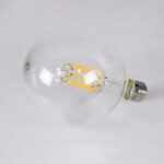 GLOBOSTAR® BUBBLE 99014 Λάμπα E27 G125 LED 12W 1200lm 360° AC 220-240V IP20 Θερμό Λευκό 2700K Dimmable - Long Filament Chip - Διάφανο - Μ12.5 x Π12.5 x Υ18cm - 3 Χρόνια Εγγύηση - Image 3
