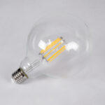 GLOBOSTAR® BUBBLE 99014 Λάμπα E27 G125 LED 12W 1200lm 360° AC 220-240V IP20 Θερμό Λευκό 2700K Dimmable - Long Filament Chip - Διάφανο - Μ12.5 x Π12.5 x Υ18cm - 3 Χρόνια Εγγύηση - Image 4