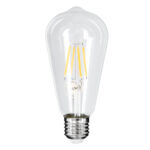 GLOBOSTAR® PEAR 99015 Λάμπα E27 ST64 LED 4W 400lm 360° AC 220-240V IP20 Θερμό Λευκό 2700K Dimmable - Long Filament Chip - Διάφανο - Μ6.4 x Π6.4 x Υ14cm - 3 Χρόνια Εγγύηση - Image 2