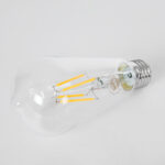GLOBOSTAR® PEAR 99015 Λάμπα E27 ST64 LED 4W 400lm 360° AC 220-240V IP20 Θερμό Λευκό 2700K Dimmable - Long Filament Chip - Διάφανο - Μ6.4 x Π6.4 x Υ14cm - 3 Χρόνια Εγγύηση - Image 3