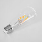 GLOBOSTAR® PEAR 99015 Λάμπα E27 ST64 LED 4W 400lm 360° AC 220-240V IP20 Θερμό Λευκό 2700K Dimmable - Long Filament Chip - Διάφανο - Μ6.4 x Π6.4 x Υ14cm - 3 Χρόνια Εγγύηση - Image 4