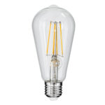 GLOBOSTAR® PEAR 99017 Λάμπα E27 ST64 LED 10W 1000lm 360° AC 220-240V IP20 Θερμό Λευκό 2700K Dimmable - Long Filament Chip - Διάφανο - Μ6.4 x Π6.4 x Υ14cm - 3 Χρόνια Εγγύηση - Image 2