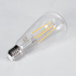 GLOBOSTAR® PEAR 99017 Λάμπα E27 ST64 LED 10W 1000lm 360° AC 220-240V IP20 Θερμό Λευκό 2700K Dimmable - Long Filament Chip - Διάφανο - Μ6.4 x Π6.4 x Υ14cm - 3 Χρόνια Εγγύηση - Image 4