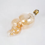 GLOBOSTAR® BUBBLES 99021 Λάμπα E27 BB100 LED 6W 420lm 360° AC 220-240V IP20 Ultra Θερμό Λευκό 2200K Dimmable - Soft S Spiral Filament Chip - Μελί - Μ10 x Π10 x Υ24cm - 3 Χρόνια Εγγύηση - Image 3