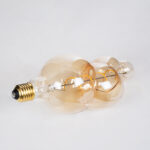 GLOBOSTAR® BUBBLES 99021 Λάμπα E27 BB100 LED 6W 420lm 360° AC 220-240V IP20 Ultra Θερμό Λευκό 2200K Dimmable - Soft S Spiral Filament Chip - Μελί - Μ10 x Π10 x Υ24cm - 3 Χρόνια Εγγύηση - Image 4
