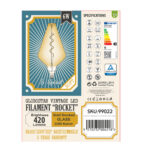 GLOBOSTAR® ROCKET 99022 Λάμπα E27 BA200 LED 6W 420lm 360° AC 220-240V IP20 Ultra Θερμό Λευκό 2200K Dimmable - Soft S Spiral Filament Chip - Μελί - Μ20 x Π20 x Υ41.5cm - 3 Χρόνια Εγγύηση - Image 6