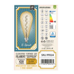 GLOBOSTAR® ZEPPELIN 99024 Λάμπα E27 OT120 LED 6W 420lm 360° AC 220-240V IP20 Ultra Θερμό Λευκό 2200K Dimmable - Soft S Spiral Filament Chip - Μελί - Μ12 x Π12 x Υ46cm - 3 Χρόνια Εγγύηση - Image 6