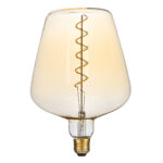 GLOBOSTAR® BRANDY 99025 Λάμπα E27 NT170 LED 6W 420lm 360° AC 220-240V IP20 Ultra Θερμό Λευκό 2200K Dimmable - Soft S Spiral Filament Chip - Μελί - Μ17 x Π17 x Υ23cm - 3 Χρόνια Εγγύηση - Image 2