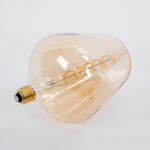 GLOBOSTAR® BRANDY 99025 Λάμπα E27 NT170 LED 6W 420lm 360° AC 220-240V IP20 Ultra Θερμό Λευκό 2200K Dimmable - Soft S Spiral Filament Chip - Μελί - Μ17 x Π17 x Υ23cm - 3 Χρόνια Εγγύηση - Image 4