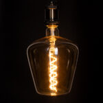 GLOBOSTAR® BRANDY 99025 Λάμπα E27 NT170 LED 6W 420lm 360° AC 220-240V IP20 Ultra Θερμό Λευκό 2200K Dimmable - Soft S Spiral Filament Chip - Μελί - Μ17 x Π17 x Υ23cm - 3 Χρόνια Εγγύηση - Image 5