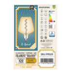 GLOBOSTAR® BRANDY 99025 Λάμπα E27 NT170 LED 6W 420lm 360° AC 220-240V IP20 Ultra Θερμό Λευκό 2200K Dimmable - Soft S Spiral Filament Chip - Μελί - Μ17 x Π17 x Υ23cm - 3 Χρόνια Εγγύηση - Image 6