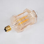 GLOBOSTAR® LANTERN 99026 Λάμπα E27 FT95 LED 8W 650lm 360° AC 220-240V IP20 Ultra Θερμό Λευκό 2200K Dimmable - Long Filament Chip - Μελί - Μ9.5 x Π9.5 x Υ21.5cm - 3 Χρόνια Εγγύηση - Image 4