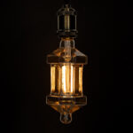 GLOBOSTAR® LANTERN 99026 Λάμπα E27 FT95 LED 8W 650lm 360° AC 220-240V IP20 Ultra Θερμό Λευκό 2200K Dimmable - Long Filament Chip - Μελί - Μ9.5 x Π9.5 x Υ21.5cm - 3 Χρόνια Εγγύηση - Image 5