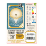 GLOBOSTAR® MAROON 99028 Λάμπα E27 BR200 LED 6W 420lm 360° AC 220-240V IP20 Ultra Θερμό Λευκό 2200K Dimmable - Soft T Spiral Filament Chip - Μελί - Μ20 x Π20 x Υ25.5cm - 3 Χρόνια Εγγύηση - Image 6