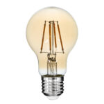 GLOBOSTAR® GLOBE 99036 Λάμπα E27 A60 LED 6W 550lm 360° AC 220-240V IP20 Ultra Θερμό Λευκό 2200K Dimmable - Long Filament Chip - Μελί - Μ6 x Π6 x Υ10.5cm - 3 Χρόνια Εγγύηση - Image 2