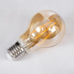 GLOBOSTAR® GLOBE 99037 Λάμπα E27 A60 LED 8W 720lm 360° AC 220-240V IP20 Ultra Θερμό Λευκό 2200K Dimmable - Long Filament Chip - Μελί - Μ6 x Π6 x Υ10.5cm - 3 Χρόνια Εγγύηση - Image 4