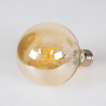 GLOBOSTAR® BUBBLE 99039 Λάμπα E27 G95 LED 4W 350lm 360° AC 220-240V IP20 Ultra Θερμό Λευκό 2200K Dimmable - Long Filament Chip - Μελί - Μ9.5 x Π9.5 x Υ13.7cm - 3 Χρόνια Εγγύηση - Image 3