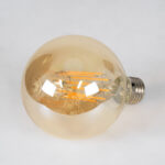 GLOBOSTAR® BUBBLE 99041 Λάμπα E27 G95 LED 12W 1080lm 360° AC 220-240V IP20 Ultra Θερμό Λευκό 2200K Dimmable - Long Filament Chip - Μελί - Μ9.5 x Π9.5 x Υ13.7cm - 3 Χρόνια Εγγύηση - Image 3