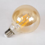 GLOBOSTAR® BUBBLE 99041 Λάμπα E27 G95 LED 12W 1080lm 360° AC 220-240V IP20 Ultra Θερμό Λευκό 2200K Dimmable - Long Filament Chip - Μελί - Μ9.5 x Π9.5 x Υ13.7cm - 3 Χρόνια Εγγύηση - Image 4