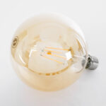 GLOBOSTAR® BUBBLE 99043 Λάμπα E27 G125 LED 8W 720lm 360° AC 220-240V IP20 Ultra Θερμό Λευκό 2200K Dimmable - Long Filament Chip - Μελί - Μ12.5 x Π12.5 x Υ18cm - 3 Χρόνια Εγγύηση - Image 3