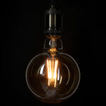 GLOBOSTAR® BUBBLE 99043 Λάμπα E27 G125 LED 8W 720lm 360° AC 220-240V IP20 Ultra Θερμό Λευκό 2200K Dimmable - Long Filament Chip - Μελί - Μ12.5 x Π12.5 x Υ18cm - 3 Χρόνια Εγγύηση - Image 5